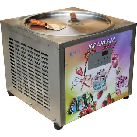 

Kolice Commercial Fried Ice Cream Machine Roll Ice Cream Machine Fry Ice Cream Maker-18 (45mm) Single Round Pan
