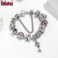 thumbnail image 2 of Seialoy, pulseras con colgante de llave de corazón Chapado en plata para mujeres, pulsera Original con cuentas de corona de princesa para niñas, joyería para esposa Tan Jianjun unisex, 2 of 2