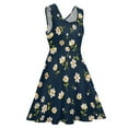 thumbnail image 4 of 2024 Dress Skate Graphic Elegant Oversized Female Summer Dresses Fashion Korean Print Floral Sleeveless Dress Daisies Blue And Yellow, 4 of 7