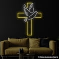 thumbnail image 2 of Glowneon Cross Dove Bird Neon Sign, Cross Pigeon LED Sign, Cross Neon Light, Custom Neon Sign, 2 of 5