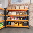 thumbnail image 6 of MIIIKO 4-Tier Metal Adjustable Storage Shelves, 48"W x 24"D x 70"H, 4000LBS Capacity Industrial Utility Shelving Unit,Steel Rack for Garage Warehouse Basement,Black&Orange, 6 of 9