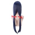 thumbnail image 3 of Peluca para cosplay, color azul oscuro, 80 cm de largo, pelo liso con flequillo, 3 of 3