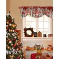 thumbnail image 4 of Merry Christmas Tie Up Valances Curtain, Watercolor Red Gnome Tree Snow Adjustable Rod Pocket Short Window Treatment Tie Up Curtains Valances for Kitchen Living Room Bathroom 54x18 Inches, 4 of 9