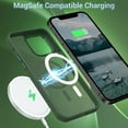 thumbnail image 3 of for iPhone 12 Case, iPhone 12 Pro Case, [Compatible with Magsafe] Slim Fit Shockproof Translucent Protective Women Men Girls Boys Case Cover for iPhone 12/12 Pro 6.1'', Dark Green, 3 of 16