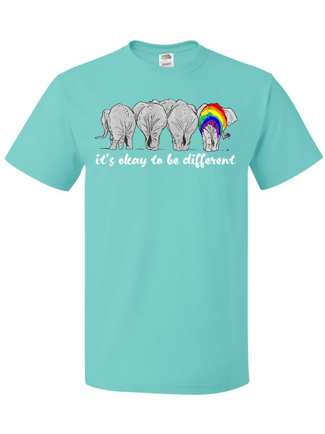 LGBT Elephant Gay T-Shirt Pride Rainbow Colours Tee Outfit Clothing Lesbian Top