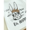 thumbnail image 6 of Toddler Baby Boys Easter Clothes Short Sleeve Letters Print Tops T shirt Pants 2pcs Outfits Set, 6 of 8