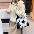 thumbnail image 1 of Bolso de hombro con estampado de animales para mujer, de compras grandes de felpa Vintage de invierno, 1 of 6