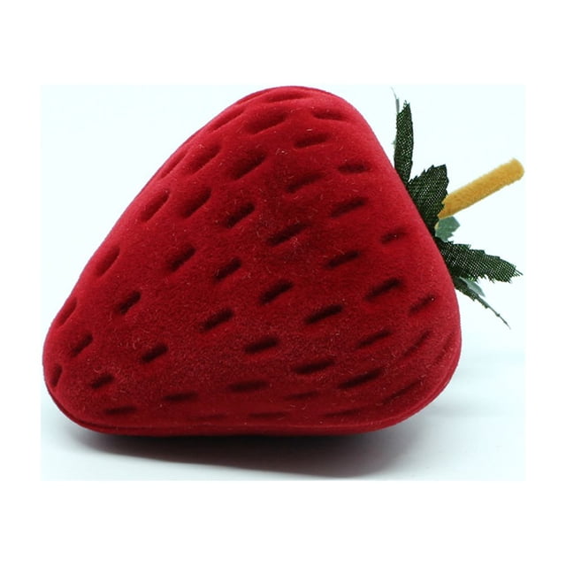 Ring Storage Case Cute Strawberry Shape Ring Protector Jewelry Box for Engagement and Wedding