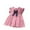 Pink-34, variant on Ugoldhm Little Girls Summer Floral Dress Short Sleeve Crew Neck Solid Color Casual Cotton A-Line Dress 2-7 Years