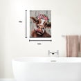 thumbnail image 6 of Christmas Thanksgiving Gift Cow Pictures Wall Decor Farmhouse Cute Cow Painting Canvas Wall Art Rustic Country Cow Print Home Picture Decor for Bathroom Kitchen Bedroom 12" X 16", 6 of 6