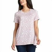 Ellen Tracy Women's Short Sleeve Shirt (Blush Leopard, Small)