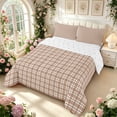 thumbnail image 2 of Manfei Vintage Grid Queen Comforter Set,Modern Check Comforter Sets Queen,Brown,Reversible,3 Pieces,1 Comforter and 2 Pillowcases,3 Pieces,1 Comforter and 2 Pillowcases, 2 of 7