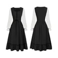 thumbnail image 2 of Anmrize Women Renaissance Peasant Dress, Long Sleeve Medieval Costume, Halloween Party Cosplay Dress, Renaissance Costume Women Peasant Medieval Dress Short Sleeve Maxi Fairy Dresses, Black L, 2 of 4