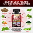thumbnail image 4 of Parrox Iron Supplement with Slow Release Iron, Probiotics, Spirulina, Turmeric, Vitamin B6, B12, C, Zinc, Folate, Beetroot, Nettle Leaf, Dandelion Root,Black Pepper, Extra Strength 60 Capsules 3 Pack, 4 of 8