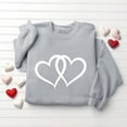 thumbnail image 4 of Valentine's Day Sweatshirt for Women Gray Oversized Heart Graphic Comfy Soft Fleece Crewneck Top Gift for Her,Size M, 4 of 6