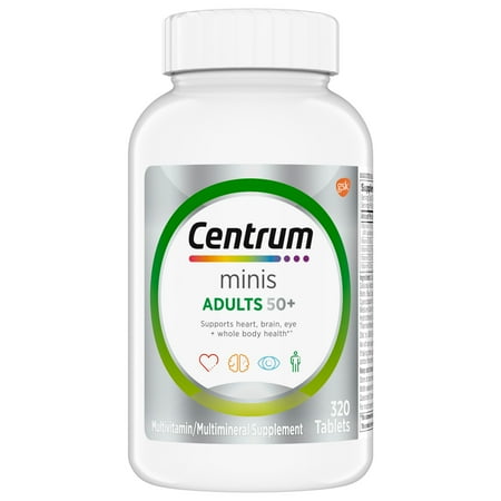 Centrum Minis Silver Multivitamin for Men and Women 50 Plus, Multimineral Supplement, Supports Memory and Cognition In Older Adults - 320 Ct