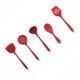 thumbnail image 5 of Juego de utensilios de cocina de silicona antiadherente Bewildely 5 piezas color rojo, 5 of 6