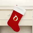 thumbnail image 4 of 18.5 Inches Christmas Embroidered Letter Stocking Soft Velvet with White Plush Cuff Embroidered Personalize Double Christmas Sock for Family Holiday Decoration Hanging (Red), 4 of 5