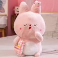 thumbnail image 4 of Sleepy Rabbit Doll Cute Soft Pink Healing Plush Toy Rag Doll Companion Gift, 4 of 5