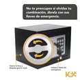 thumbnail image 3 of Caja Fuerte Negra De Seguridad Digital Con Llave Pequeña negro 1 Kingsman KMCF23N, 3 of 7