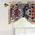 thumbnail image 5 of Tie Up Valances for Windows, Bohemian Adjustable Valance Curtains Window Treatment for Living Room/Bedroom, Blue Retro Boho Ethnic Farmhouse Colorful Rod Pocket Kitchen Curtains & Drapes 42x18 Inch, 5 of 9