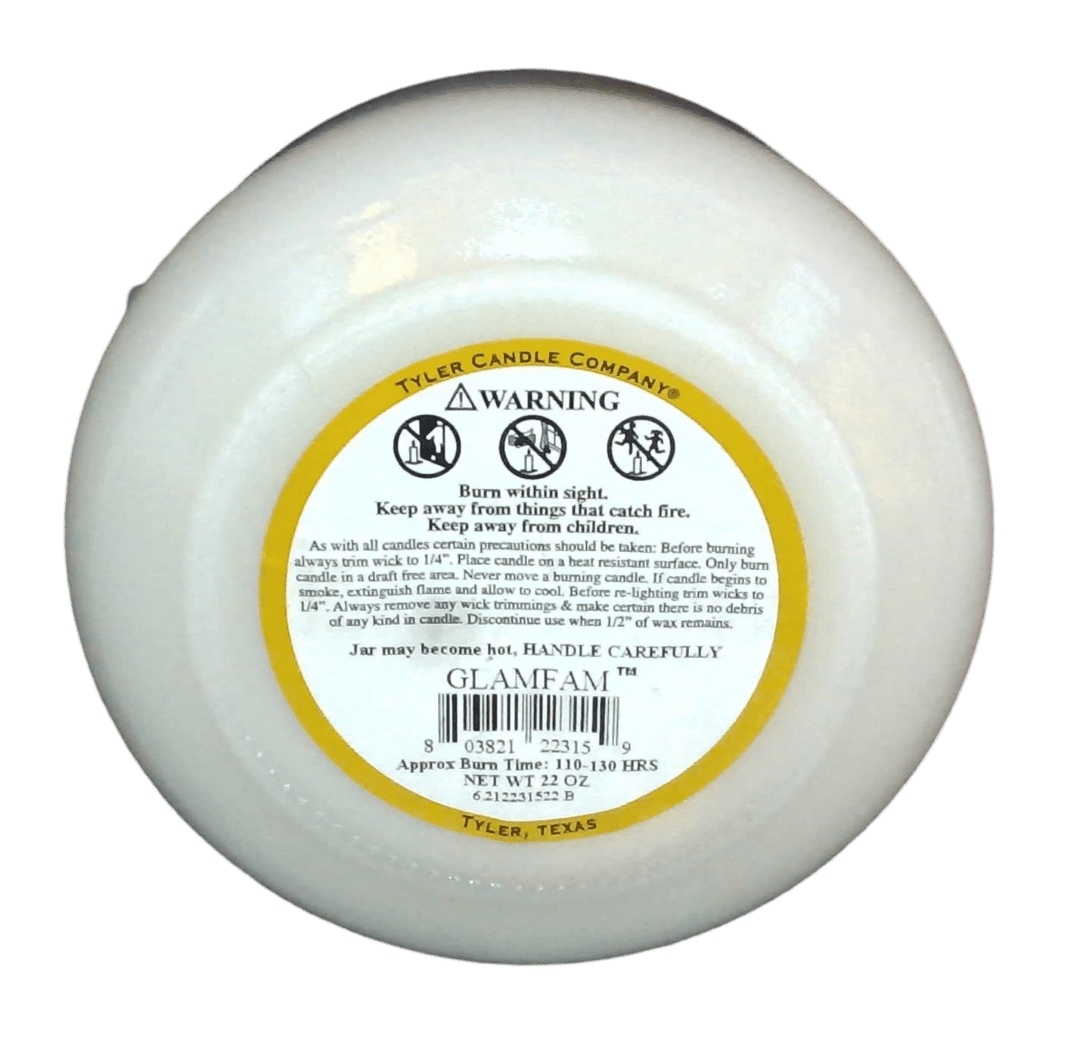 Tyler Candle Company - Glamfan - 22oz jar candle - with Tyler matches