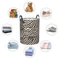 thumbnail image 6 of Circular Hamper Single Layer Laundry Basket Storage Basket Waterproof Single Layer Fabric With Handle Pe Support Strip Zebra Skin Print Style Saddlebrown_4 Medium, 6 of 8