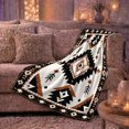 thumbnail image 6 of Black Diamond Geometric Pattern, Rustic Desert Style for Geometric Fans, Autumn Pumpkin Sofa Scene and Housewarming Gift, Cozy Flannel Blanket for Cabin and Living Room, Home Decor, 6 of 9