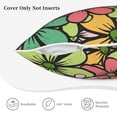 thumbnail image 5 of Velvet Decorative Throw Pillow Covers Set of 2, Soft Square Cushion Cover with Invisible Zipper Cartoon Colorful Floral Printing, 20"x20", 5 of 7