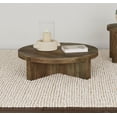 thumbnail image 2 of Kinkaid Round Solid Mango Wood Coffee Table Brown, 2 of 6
