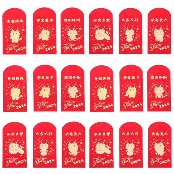 18pcs Chinese Style Red Envelopes Paper Red Envelopes Money Storage Packets Envelopes