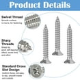thumbnail image 7 of M4 Stainless Steel Self Tapping Screws,50pcs M4 X 30mm Phillips Flat Head Wood Srews DIY Woodworking Screws with Box (M4 X 30mm 60 PCS), 7 of 7