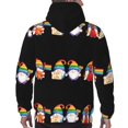 thumbnail image 7 of Pofeuu Happy Pride Gnome Print Mens Casual Hooded Collar Drawstring Hoodies Pullover Sweatshirts Casual Long Sleeve Shirts-X-Large, 7 of 7