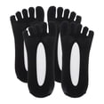 thumbnail image 3 of Calcetines invisibles de cinco dedos para mujer Sunnimix 2 pares negro, 3 of 8