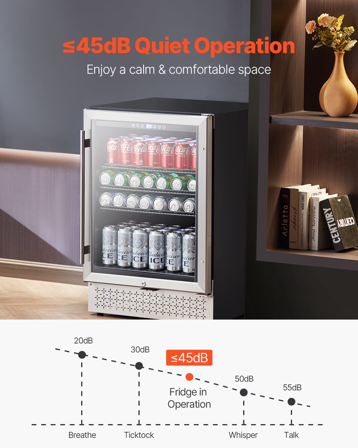 VEVOR Beverage Refrigerator Cooler,154 Can Beverage Fridge, Mini Fridge with Glass Door, Adjustable Shelves,Digital Temperature Control,Built-in & Freestanding Soda Beer Fridge for Home Office Bar