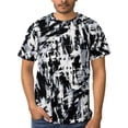 thumbnail image 5 of LAOLIUSN Men's Black White Graffiti T-Shirt, Abstract Streetwear Graphic Tee, Short Sleeve All Over Print Shirt, S-4XL, 5 of 7