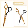 thumbnail image 2 of Unique Bargains Professional Hair Cutting Scissors Black Gold Tone Haircut Scissors 0.91"x0.67" Stainless Steel, 2 of 7