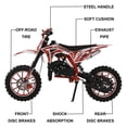thumbnail image 6 of Floseru 49cc Dirt Bike Mini Gas Pocket Bike Mini Motorcycle,2-Stroke Pocket Rocket Motorcycle Gas Motorbike with Front Rear Disc Brakes,Max Speed 25MPH,Dual Headlights from USA Fast Arrival, 6 of 9