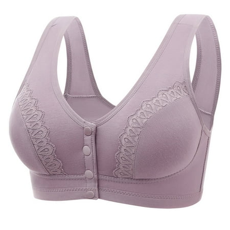 

TWIFER Lingerie For Women Women Lace Front Buckle Plus Size Breathable Thin Underwear No Steel Ring Bra
