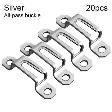 

20PCS Durable Cabinet Wardrobe Furniture Fitting Fixed Nails Invisible Fixed Screws Two-in-One Connector Screw Fasteners Sliding Buckle SILVER ALL-PASS BUCKLE