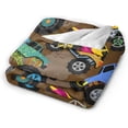 thumbnail image 2 of Yibo Cartoon Truck Car Blanket Flannel Soft and Comfortable Anti-static Bed Sofa Blanket, 2 of 9