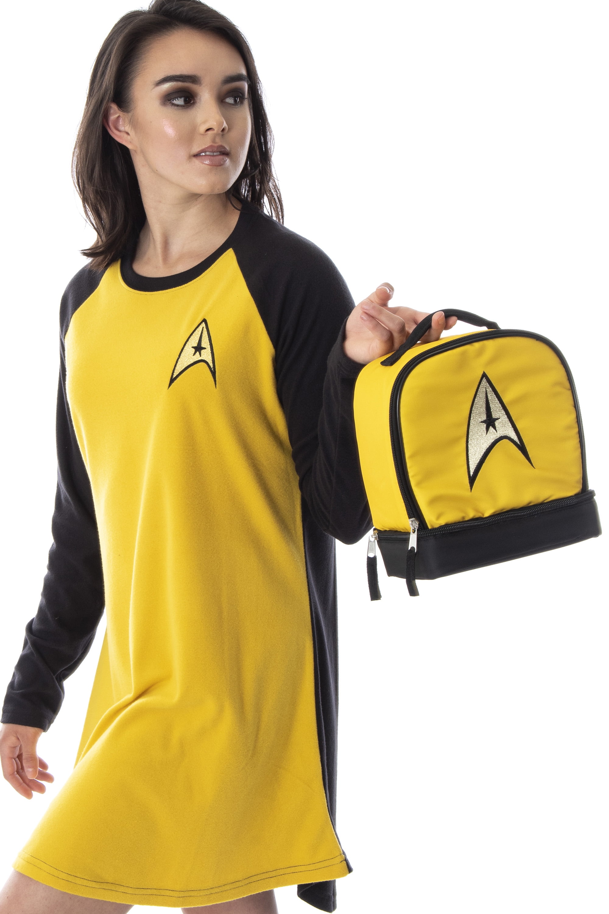 Star Trek The Original Series Captain Kirk Embroidered Command Logo Dual Compartment Insulated Lunch Box Bag Tote 10"