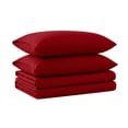 thumbnail image 1 of Juego de sábanas de franela Tribeca Living Twin, 170 g/m², color rojo oscuro, 1 of 7
