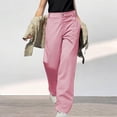 thumbnail image 2 of Bovemsi Casual Pants for Women Cargo High Waist Baggy Wide Leg Trousers Travel Hiking Beach Trousers with Pockets, 2 of 8