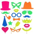 thumbnail image 1 of Handheld Neon Photo Booth Props for Decoration 17Pcs Paper Set, 1 of 4