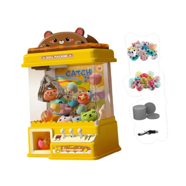Máquina de garras, juego de mesa, máquina de garras electrónica, novedosa mini máquina expendedora con sonido Amarillo