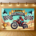 thumbnail image 4 of Motocross Themed Happy Birthday Banner Backdrop Background Decorations Party Supplies for Birthday Party Photo Booth Decor Kids Room Decor Photography Props, 4 of 7