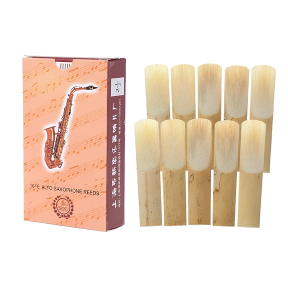 QAYOZ 10pcs Eb Alto Saxophone Reeds Bamboo Strength 2.5 Sax Woodwind Instrument Parts