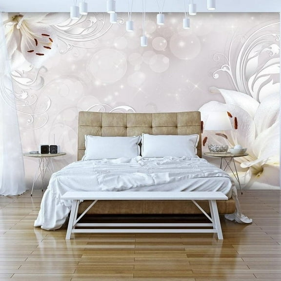 Tiptophomedecor Floral Wallpaper Wall Mural - Winter Song