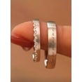 thumbnail image 1 of 1pair European And American Style Delicate S925 Silver Adjustable Open Heart & English Letter Couple Rings, Men Women Gift, 1 of 1